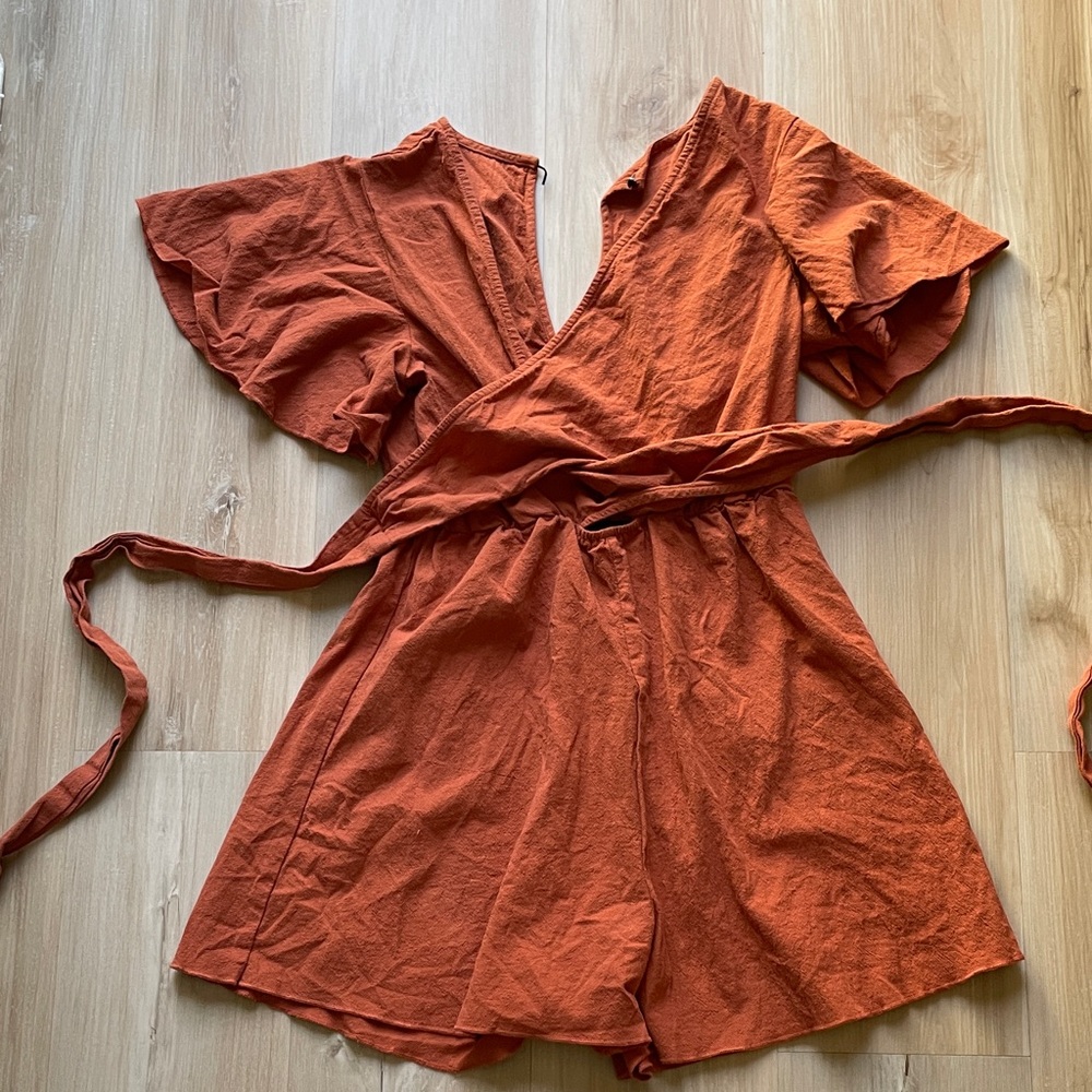 SHEIN wrap around tie romper